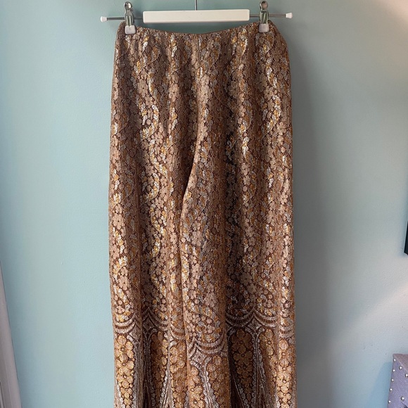 Vintage Gold Lace Pant Suit - Picture 8 of 10